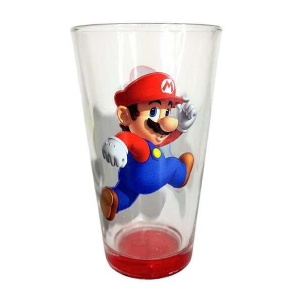 Super Mario Brothers Nintendo 3D Island Heavy Bottom Drinking Glass - Picture 1 of 8